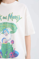 Coool Rick and Morty Oversize Wide Mold Bike Collar Printed Short Sleeve T-shirt