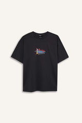 Cool Rick and Morty Oversize Wide Pattern Crew Neck Back Printed Short Sleeve T-Shirt