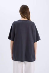 Coool Looney Tunes Oversize Wide Mold Bike Collar Printed Short Sleeve T-shirt