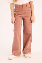 Girl Wide Leg Cotton Cargo Jeans