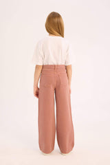 Girl Wide Leg Cotton Cargo Jeans