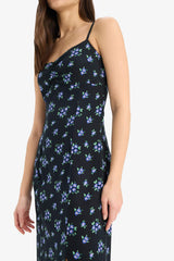 Bodycon Heart Collar Floral Midi Dress