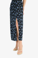 Bodycon Heart Collar Floral Midi Dress