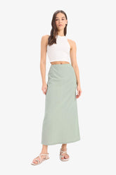 High Waist Maxi Skirt, Elastic Skirt