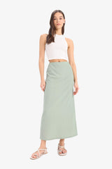 High Waist Maxi Skirt, Elastic Skirt