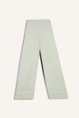 Wide Leg Striped High Waist Poplin Trousers