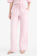Wide Leg Striped High Waist Poplin Trousers