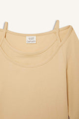 Girl Slim Fit Sweet Printed Corduroy Long Sleeve T-Shirt