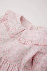Baby Girl Large Collar Twill Floral Dress