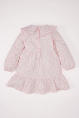 Baby Girl Large Collar Twill Floral Dress