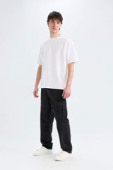 100% Cotton Relax Fit Straight Leg Jeans