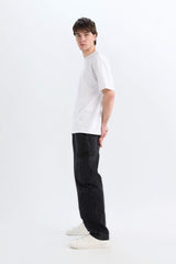100% Cotton Relax Fit Straight Leg Jeans