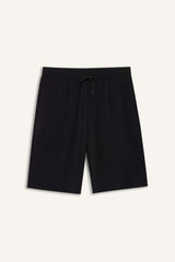 Regular Fit Textured Bermuda Shorts with Tie Waist