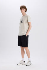 Regular Fit Drawstring Waist Cargo Pocket Shorts