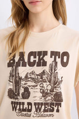 Regular Fit Crew Neck Printed Short Sleeve T-Shirt