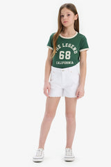 Girl's Ripped Detailed Cotton Jean Shorts