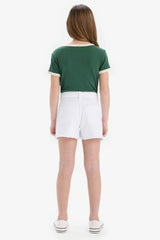 Girl's Ripped Detailed Cotton Jean Shorts