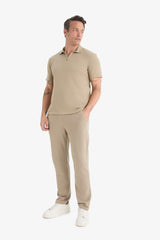 Regular Fit Track Bottom Waisted Lace-Up Pocket Detailed Flat Leg