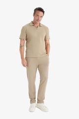 Regular Fit Track Bottom Waisted Lace-Up Pocket Detailed Flat Leg