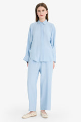 Relax Fit Basic Plain Linen Blend Long Sleeve Hijab Shirt Tunic