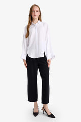 Relax Fit Basic Plain Linen Blend Long Sleeve Hijab Shirt Tunic