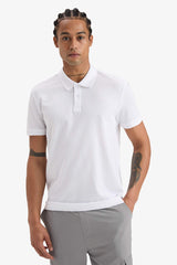 Slim Fit Narrow Cut Polo Collar Athletic Piqué Short Sleeve T-Shirt