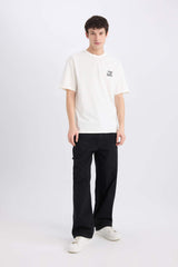 100% Cotton Batman Boxy Fit Crew Neck Back Printed Short Sleeve T-Shirt