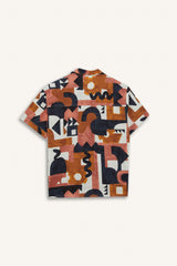 Male Kids Oversize Wide Patterned Short Sleeve Shirt