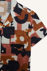 Male Kids Oversize Wide Patterned Short Sleeve Shirt