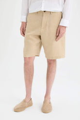Regular Fit Summer Linen Bermuda Shorts