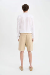 Regular Fit Summer Linen Bermuda Shorts