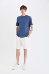 Regular Fit Summer Linen Bermuda Shorts