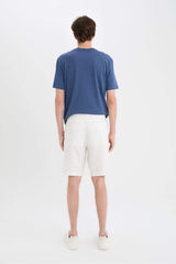 Regular Fit Summer Linen Bermuda Shorts