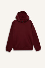 Relax Fit Hooded Basic Plain Thick Sweatshirt