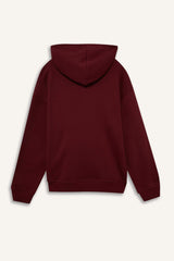 Relax Fit Hooded Basic Plain Thick Sweatshirt