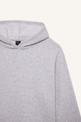 Relax Fit Hooded Basic Plain Thick Sweatshirt