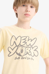 Boy Crew Neck Printed Short Sleeve T-Shirt