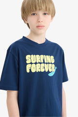 Boys Crew Neck Printed Short Sleeve T-Shirt