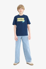 Boys Crew Neck Printed Short Sleeve T-Shirt