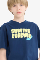 Boys Crew Neck Printed Short Sleeve T-Shirt