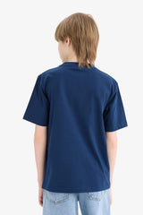 Boys Crew Neck Printed Short Sleeve T-Shirt
