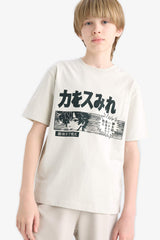 Boys Crew Neck Printed Short Sleeve T-Shirt