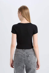 Slim Fit Camisole Short Sleeve T-Shirt