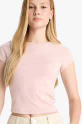 Cool Fitted Crew Neck Rib Short Sleeve T-Shirt