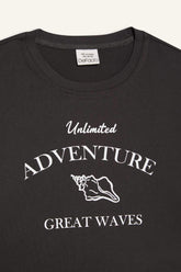 Girls Crop Crew Neck Printed Short Sleeve T-Shirt