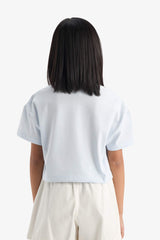 Girls Crop Crew Neck Printed Short Sleeve T-Shirt