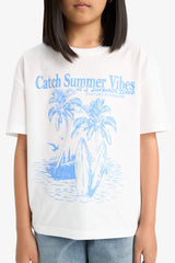 Girl Relax Fit Palm Printed Crew Neck Short Sleeve T-Shirt