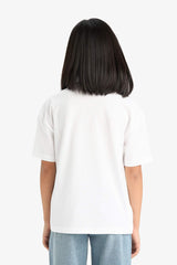 Girl Relax Fit Palm Printed Crew Neck Short Sleeve T-Shirt