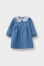 Baby Girl Embroidered Collar Long Sleeve Jean Dress