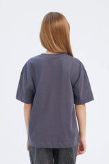 Girls Disney Lilo & Stitch Oversize Wide Pattern Crew Neck Short Sleeve T-Shirt